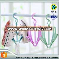 Plastic removable shoes hanger rack custom rotable drying shoes double hook